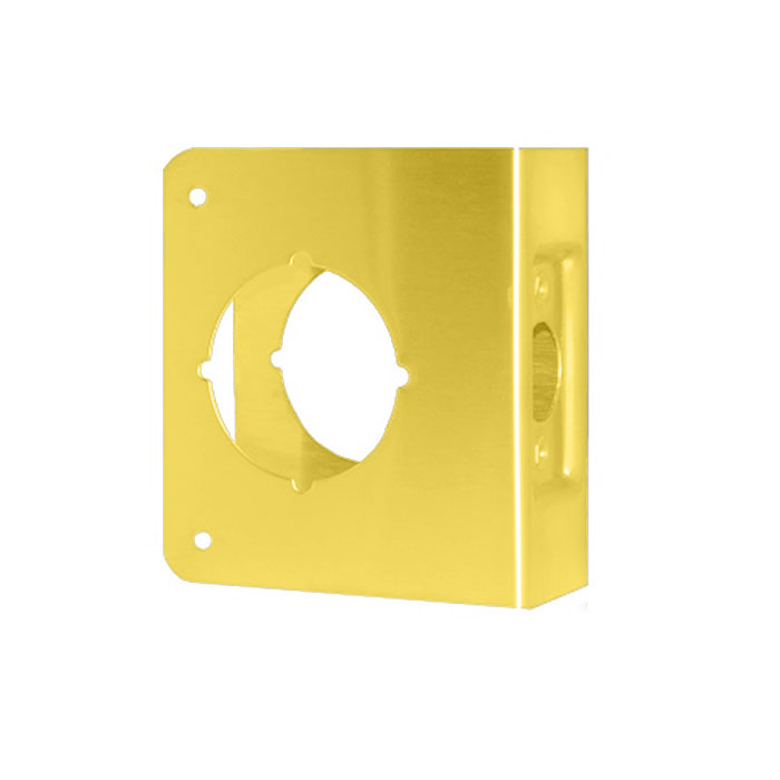 Don Jo Manufacturing 51-PB-CW 4 x 4.5 in. Wrap Around Plate for Cylindrical Locks - Polished Brass