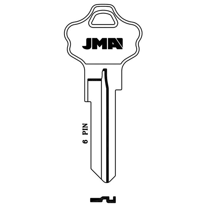 KW10-NP-JMA KW10 Nickel Plated ILCO A1176ST Key Blank