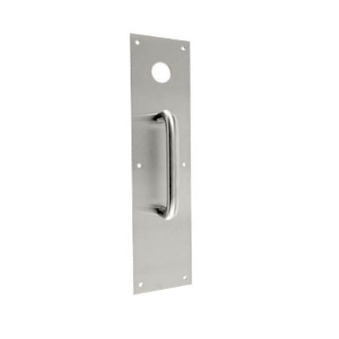 Don Jo Manufacturing CFK-7115-630 4 x 16 in. Pull Plate with 2.12 in. Cylinder Hole - Satin Stainless Steel