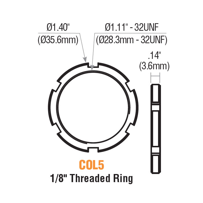 COL5-1 0.12 in. Collar Threaded Ring