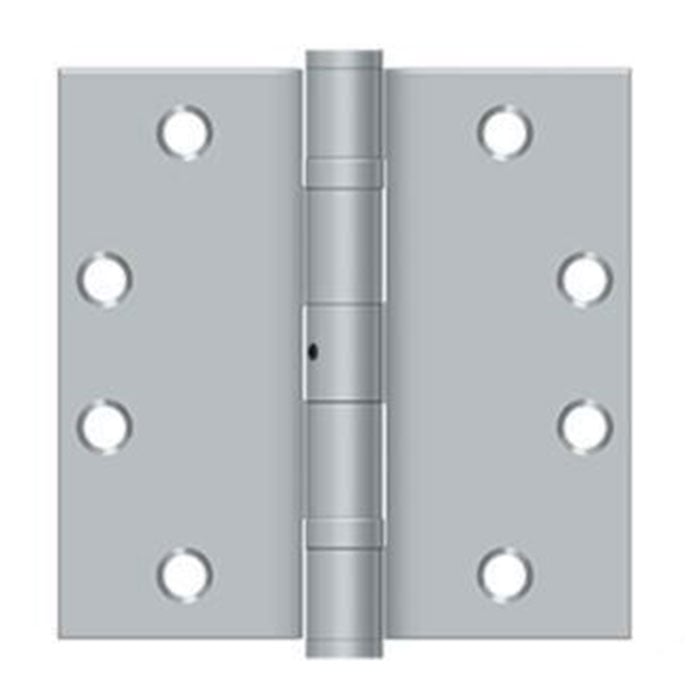 SSB4545BB-32D-NRP 4.5 x 4.5 in. Square Corner Ball Bearing Non-Removable Pin Commercial Steel Hinge - Satin Stainless Steel
