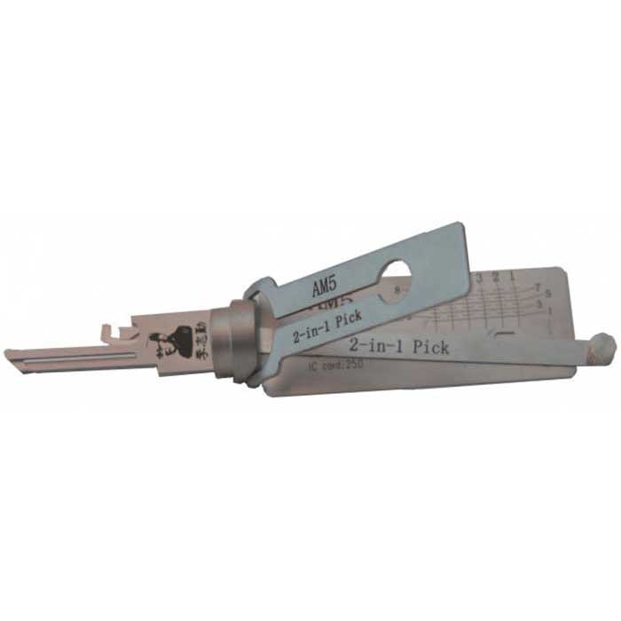 OL-AM5-AG 2-in-1 Pick & Decoder 6-Pin Padlock Picking Tool for American Padlocks AM5 Keyways