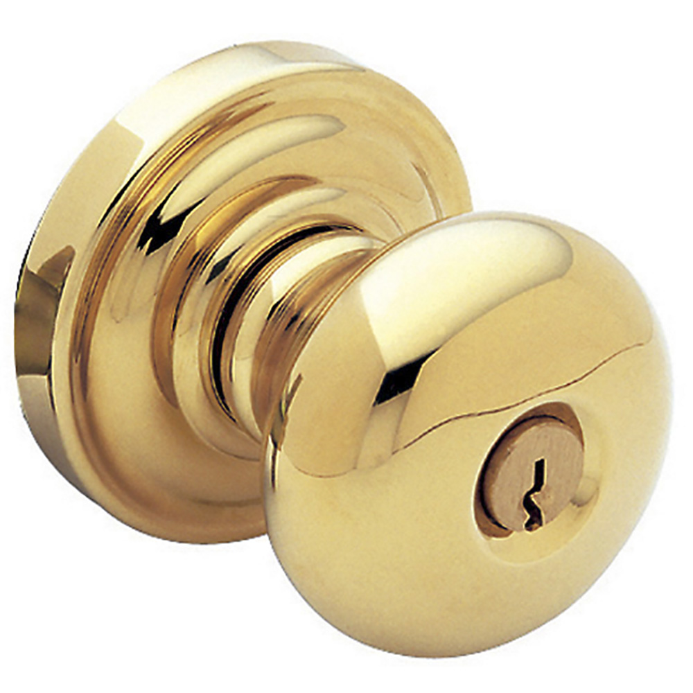 5205-003-ENTR Emergency Exit Classic Knob with Classic Rose - Lifetime PVD Polished Brass