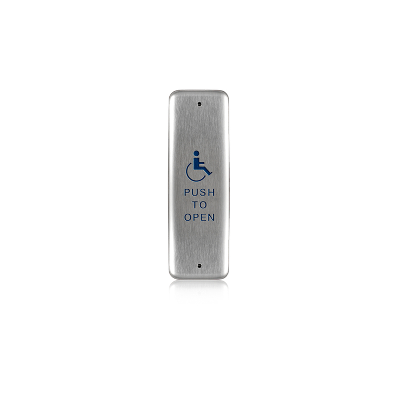 10PBJ1 1.5 x 4.75 in. Jamb Push Plate with Accessibility Logo & Push to Open Text