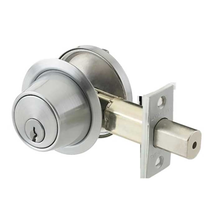 CB160-26D 2.7 in. Grade 2 Single Cylinder Deadbolt with 2.375 in. or 2.75 in. Backset, 626-US26D Satin Chrome