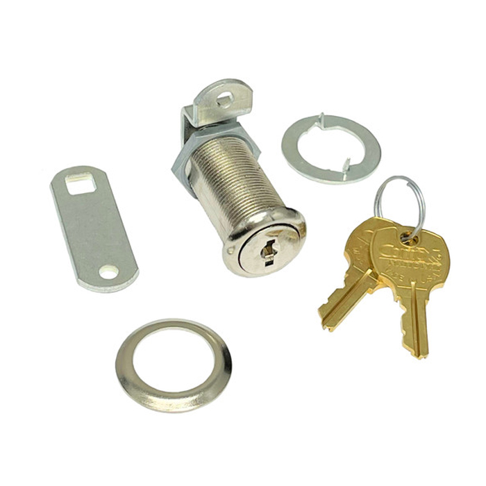 C8052-14A-KD 0.62 in. Disc Tumbler Cylinder Cam Lock - Keyed Different - Bright Polished Nickel
