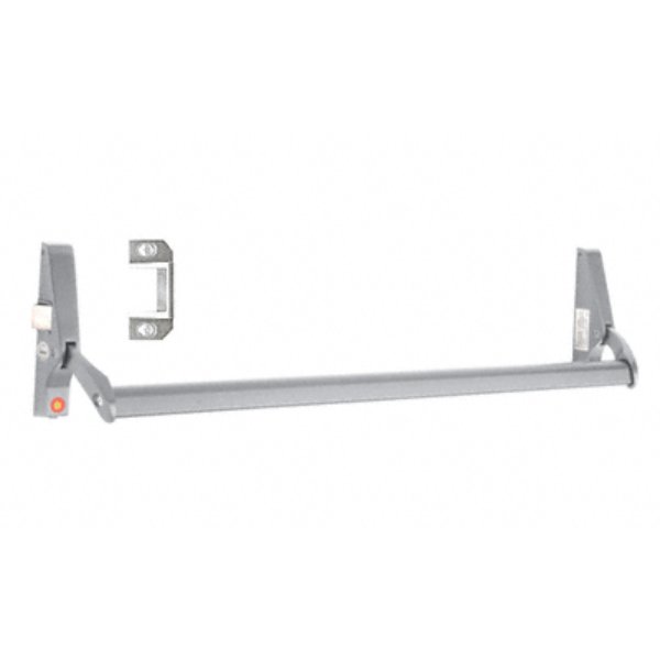 31-1095-L-C-4-628 48 in. Left-Hand Reverse-Bevel Crossbar Rim Panic Exit Device - Satin Aluminum Clear