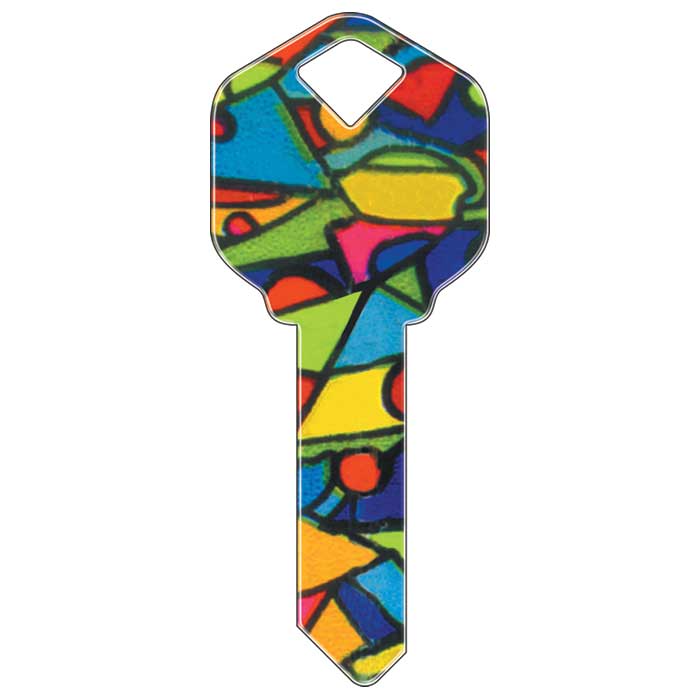 KW-HK9 0.45 in. Happy Keys Colored Glass Key Blank