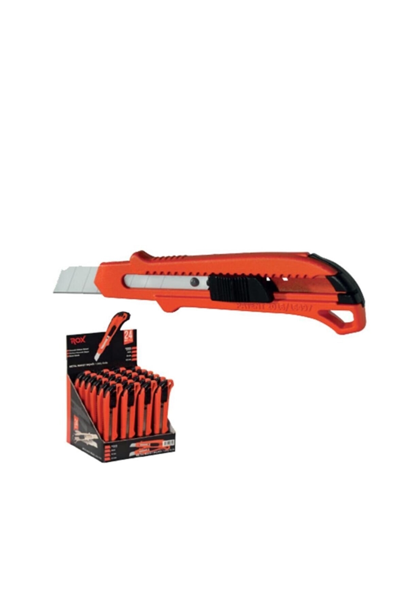 -UTILKNIF-METAL-ORG-1539750 Heavy Duty Retractable Snap Off Blade Utility Knife Cutting Edge Box Cutter - Pack of 6