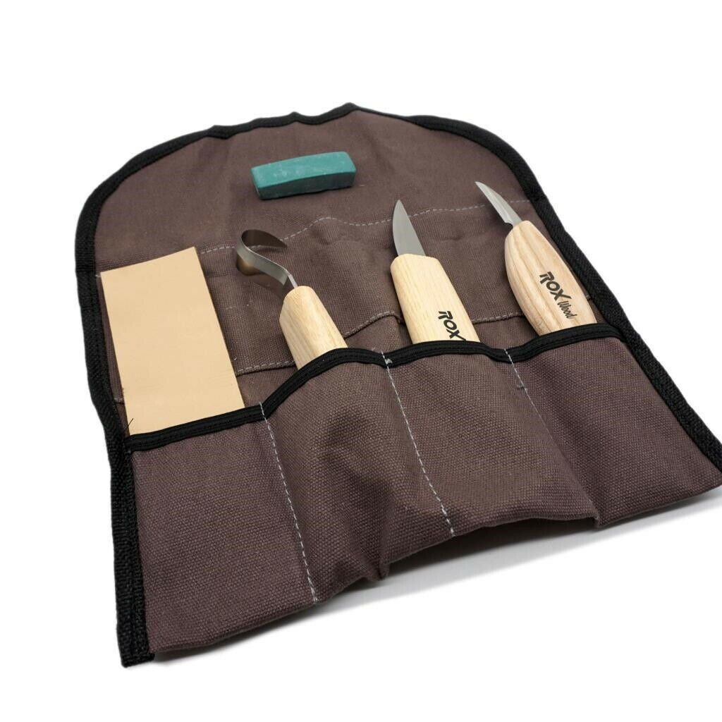Wood Carving Tool Set in a Canvas Bag - 5 Piece