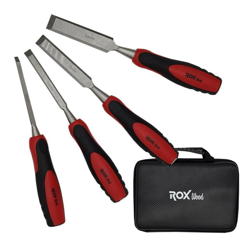 ROX-15399039-4PC Wood Chisel in Special Design Eva Bag - 4 Piece