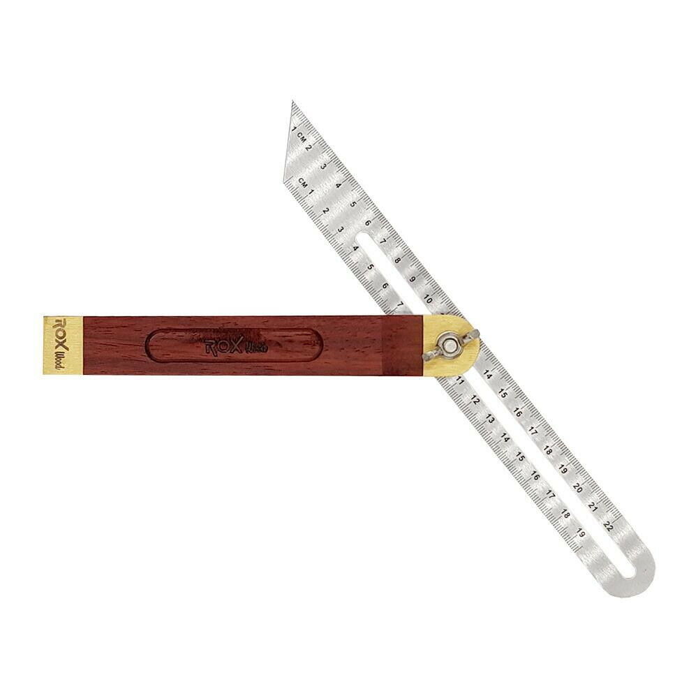 7 in. Adjustable Rosewood Handle Brass Bound T-Bevel for Carpentry