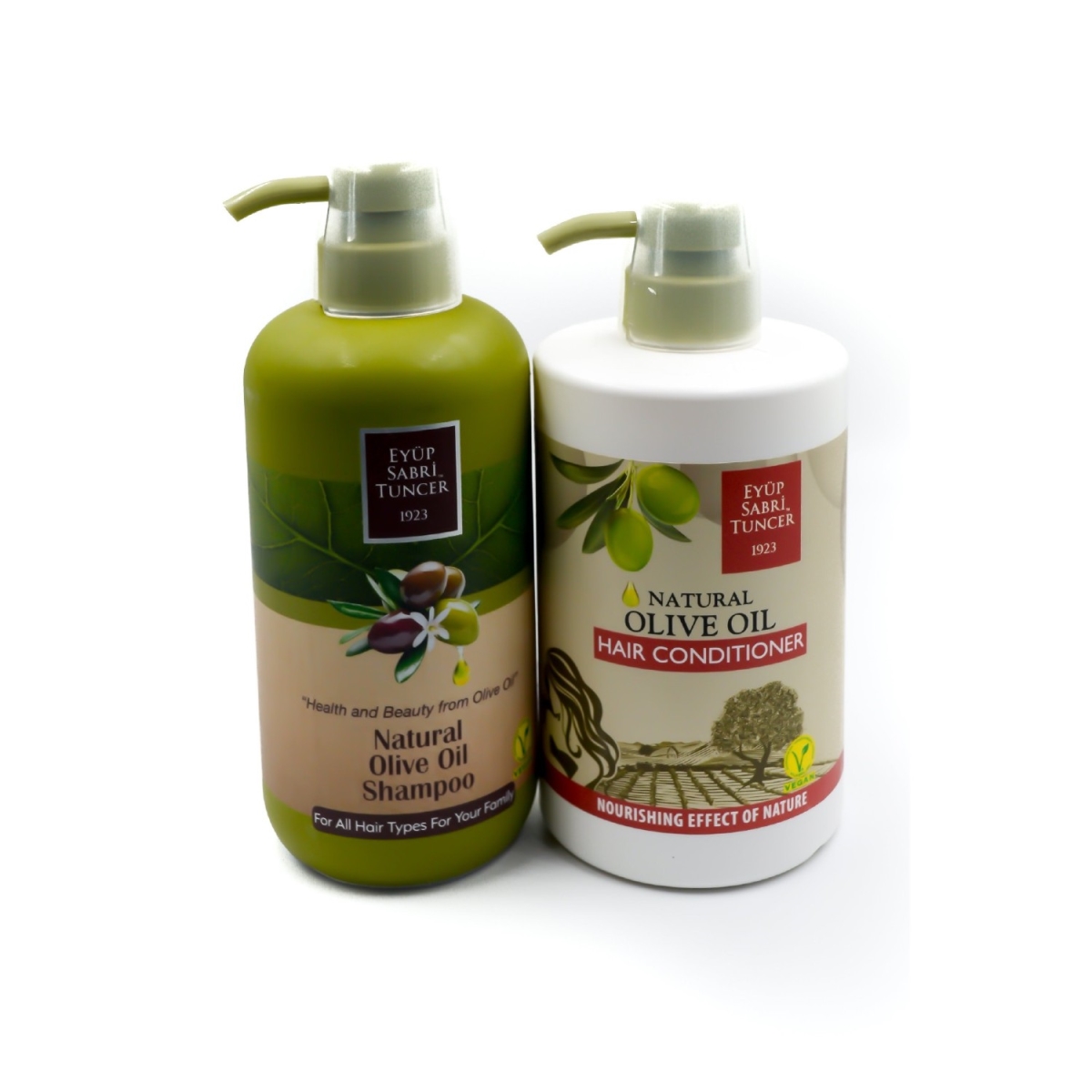 Picture of Eyup Sabri Tuncer EST-COMBO-SHAMPOONCONDITIONER-OLIVOIL-600 Eyup Sabri Tuncer Natural Olive Oil Hair Care Basics Set - Shampoo & Hair Conditioner