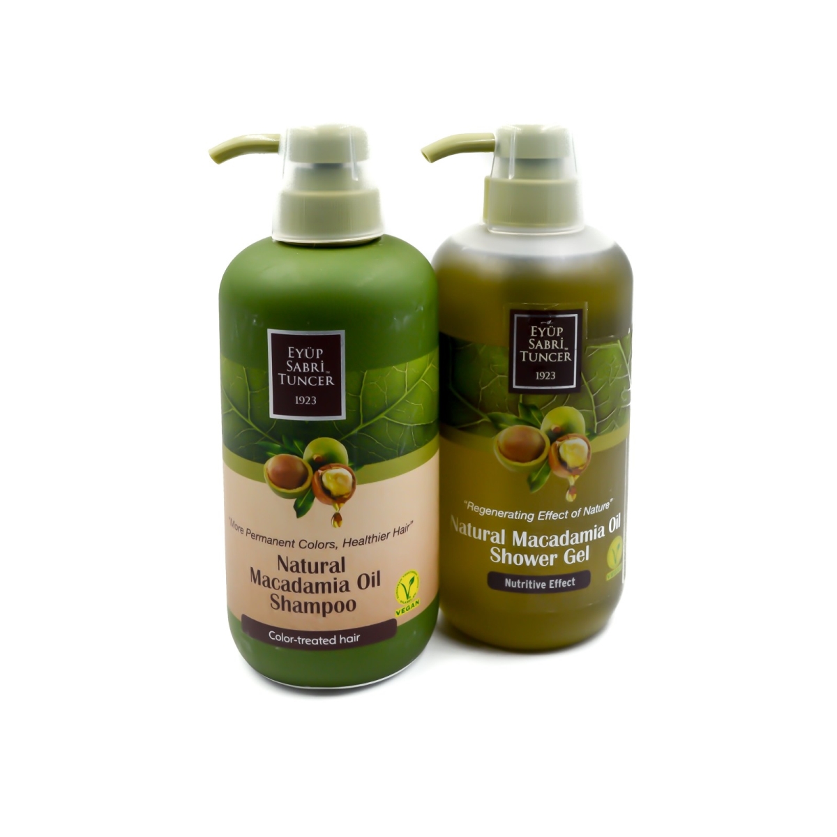 Picture of Eyup Sabri Tuncer EST-COMBO-SHAMPOONSHWGEL-MACA-600 Eyup Sabri Tuncer Natural Macadamia Oil Hair Care Basics Set - Shampoo & Shower Gel