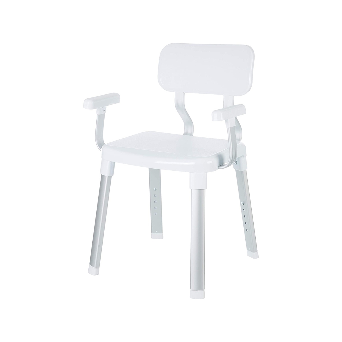 Picture of Akita Line HomeMarket ANSN-KV19-SEATBATH-BACKARM-WH Cappadocia Heavy Duty Shower Chair with Arms and Backrest&#44; Bath Bench for Elderly&#44; Disabled & Senior (Anodized White)