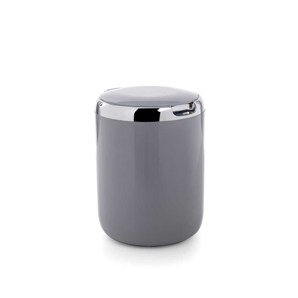 ANSN-E29-WASTEBIN-PLAST-3LT-GR Pasifik Plastic Waterproof Car & Kitchen Counter Top Trash Can with Cover and Lid, Front Seat, 3 Liter (Gray)
