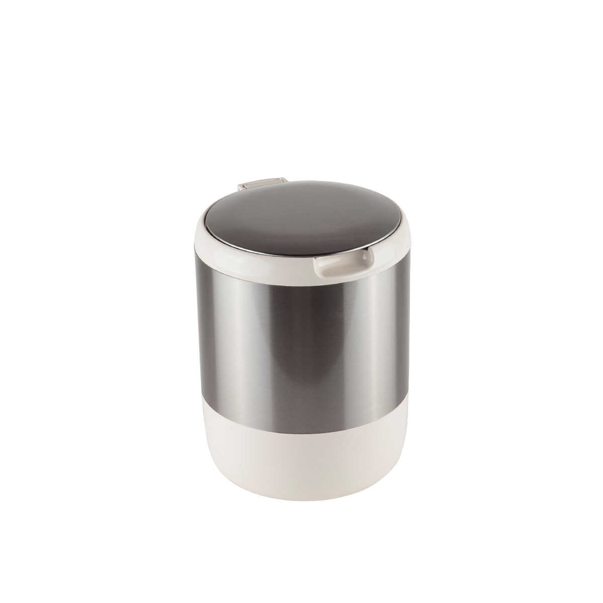 ANSN-E29-WASTEBIN-3LT-BE Stainless Steel and Plastic Waterproof Car, & Kitchen Counter Top Trash Can With Lid, Front Seat, 3L (Beige)