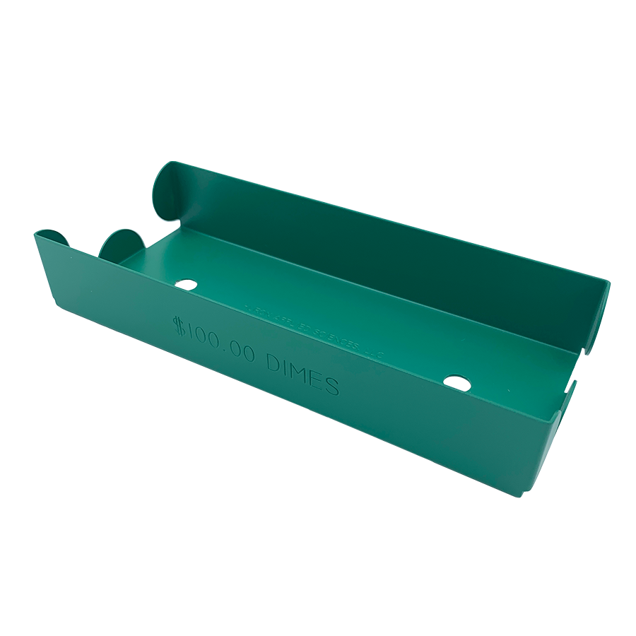 Picture of Huron HASZ0114 Aluminum Dime Coin Tray&#44; Green - Pack of 2