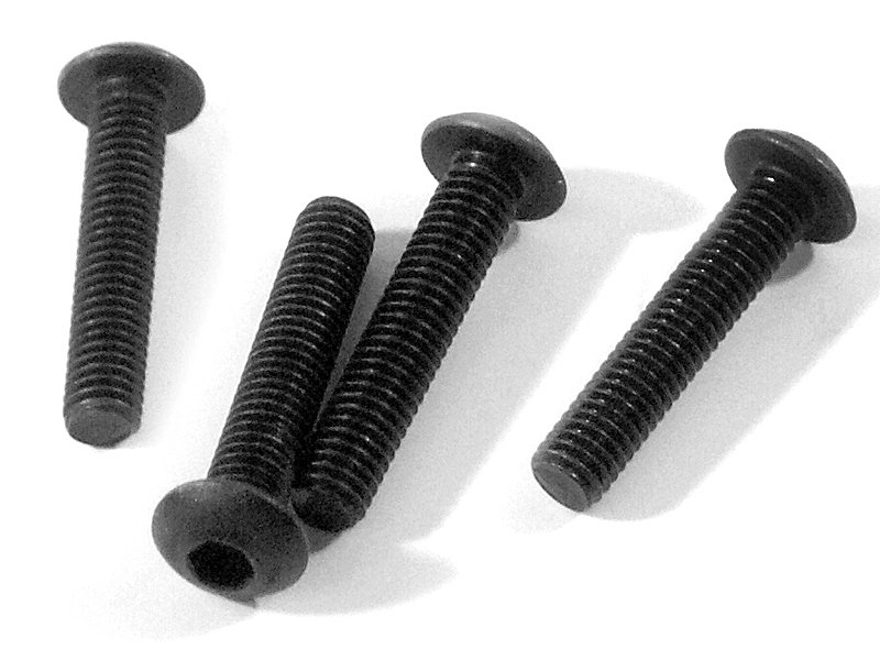M3 x 15 mm Button Head Screw Hex Socket Spare Parts, Black - 4 Piece