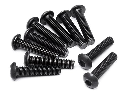 HPI100559 M3 x 14 mm Button Head Screw Hex Socket Spare Parts, Black - 10 Piece -  HPI Racing