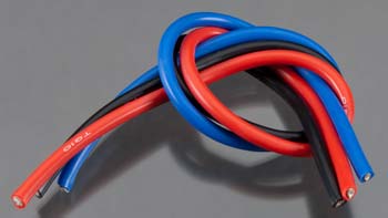 1 ft. 10 Gauge Super Flexible Wire - Black - Red & Blue