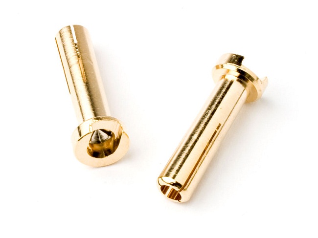 4 mm Male Bullets Low Profile Connector, Gold - 18 mm