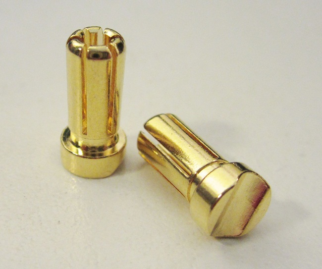 5 mm Male Short Light Bullets Pair, Gold - 13 mm