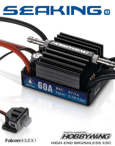 Picture of Hobbywing HWI30302200 Seaking 60A V3.1 Brushless ESC Waterproof ESC for Marine Use