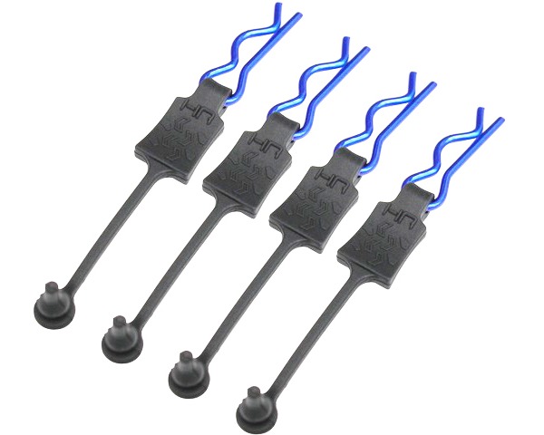 HRABWP39E06 Body Clip Retainers for 0.125th Scale, Blue - 4 Piece