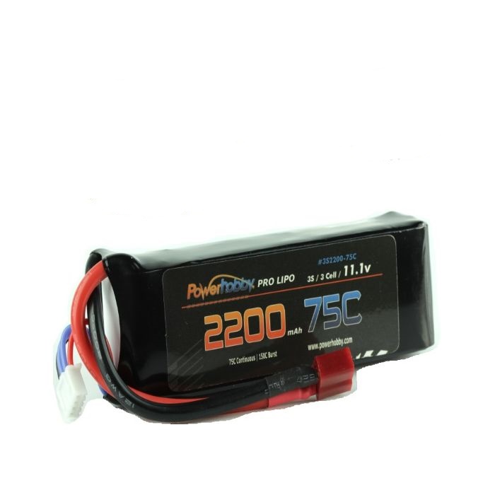 Picture of Power Hobby PHB3S220075CDNS 3S 11.1V 2200 mAh 75C Lipo Battery with Deans Plug