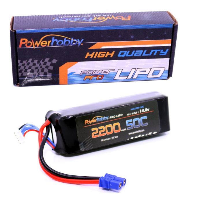 Picture of Power Hobby PHB4S220050CEC3 4S 14.8V 2200 mAh 50C Lipo Battery with EC3 Connector
