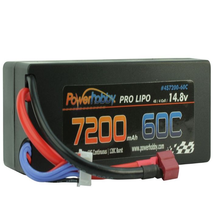 Picture of Power Hobby PHB4S720060CDNSHCS 4S 14.8V 7200 mAh 60C Lipo Battery with Deans Hard Case