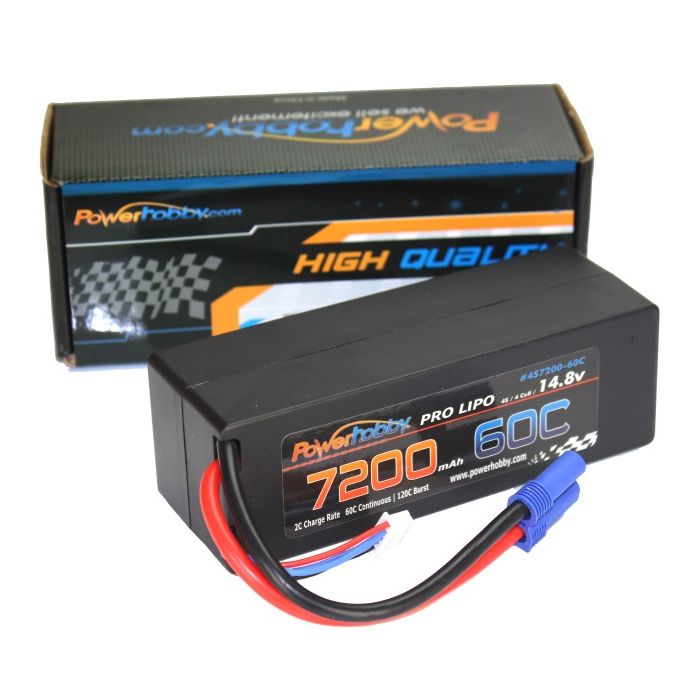 Picture of Power Hobby PHB4S720060CEC5HCS 4S 14.8V 7200 mAh 60C Lipo Battery with EC5 Hard Case