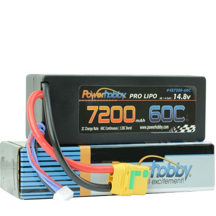Picture of Power Hobby PHB4S720060CXT90HCS 4S 14.8V 7200 mAh 60C Lipo Battery with XT90 Hard Case