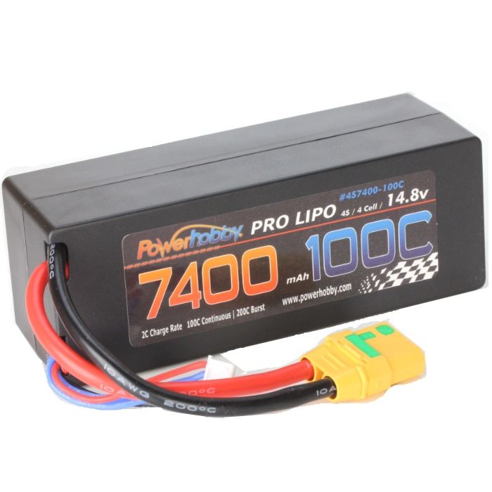 PHB4S7400100CEC5HCS 4S 14.8V 7400 mAh 100C Lipo Battery with EC5 Hard Case -  Power Hobby