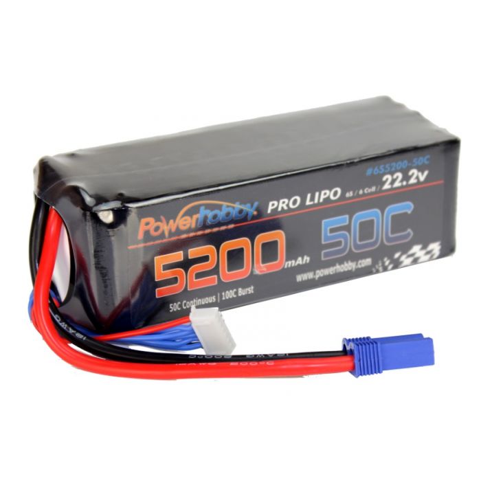 PHB6S520050CEC5 6S 22.2V 5200 mAh 100C Soft Case Lipo Battery with EC5 Plug -  Power Hobby