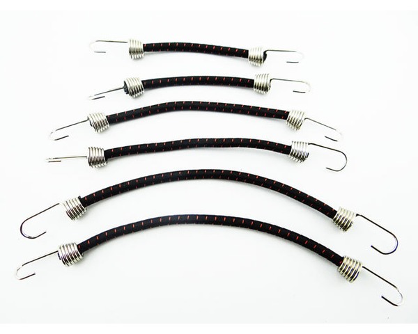 0.1 Scale Bungee Cord Set - Black & Red - 6 Piece