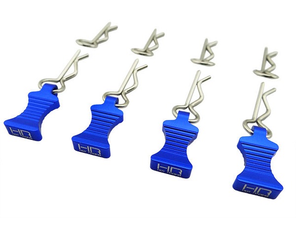 HRAAC03EZ06 0.1 Aluminuminum EZ Pulls 4 Piece & Body Clips - Blue - 8 Piece