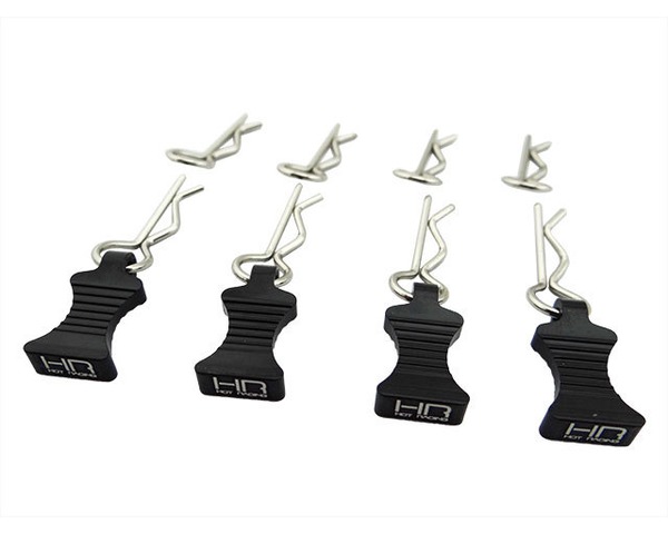 HRAAC03EZ01 Aluminum EZ Pulls 4 Piece & Body Clips 8 Piece - Black