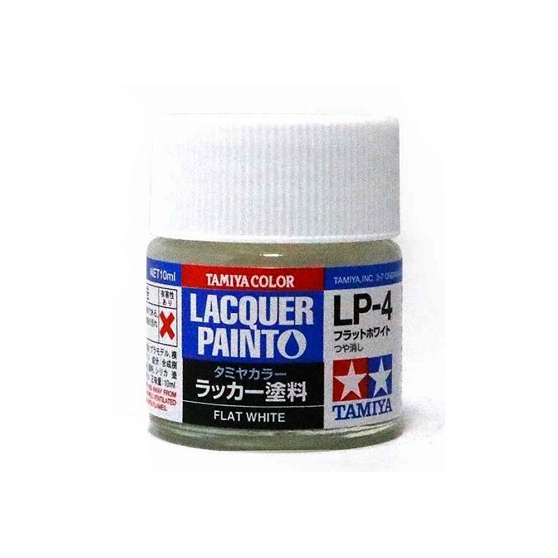 TAM82104 10 ml Lacquer Paint LP-4 Flat White Bottle