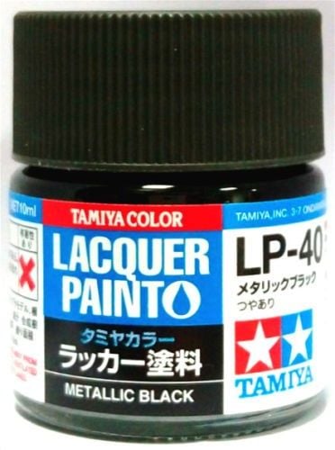 TAM82140 10 ml Lacquer Paint LP-40 Metallic Bottle - Black