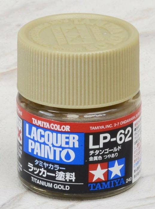 TAM82162 10 ml Lacquer Paint LP-62 Titanium Bottle - Gold