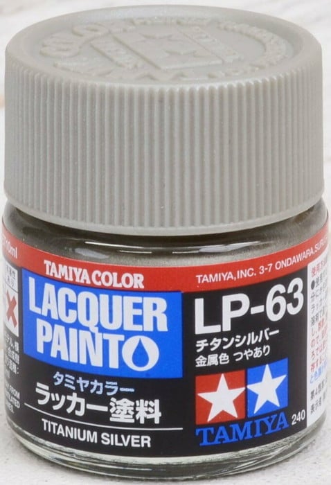 TAM82163 10 ml Lacquer Paint LP-63 Titanium Bottle - Silver