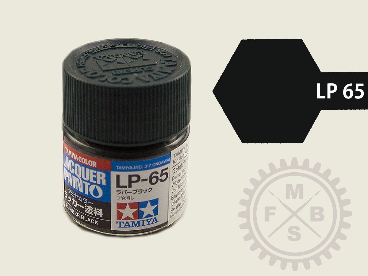 TAM82165 10 ml Lacquer Paint LP-65 Rubber Bottle - Black