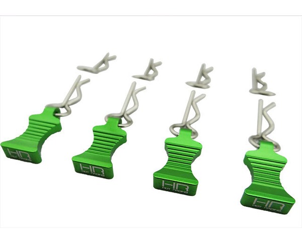 HRAAC03EZ05 1-10 Green Aluminium EZ Pulls & Body Clips - 4 & 8 Piece