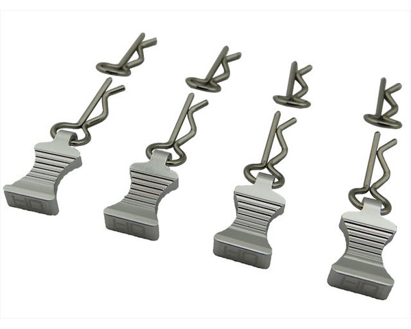 1-10 Aluminum EZ Pulls Body Clips, Silver