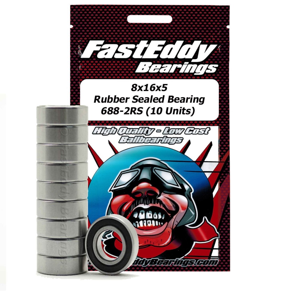 TFE269 688-2RS 8 x 16 x 5 mm Rubber Sealed Bearing - 10 Piece -  FastEddy