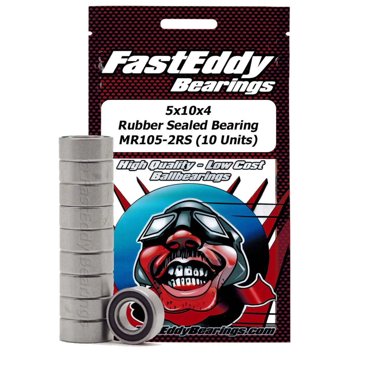 TFE275 MR105-2RS 5 x 10 x 4 mm Rubber Sealed Bearing - 10 Piece -  FastEddy
