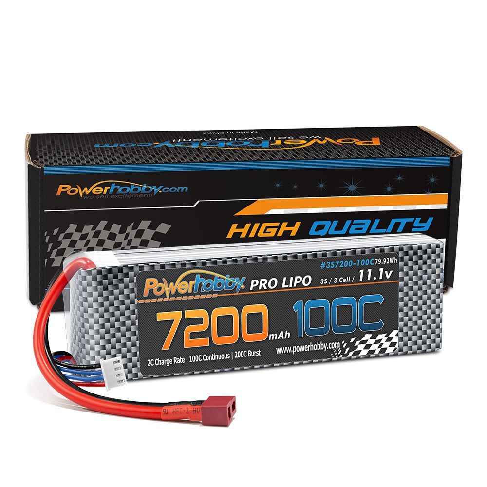 PHB3S7200100CDNS 3S 11.1V 7200mAh 100C-200C LiPo Battery with DEANS Plug -  Power Hobby