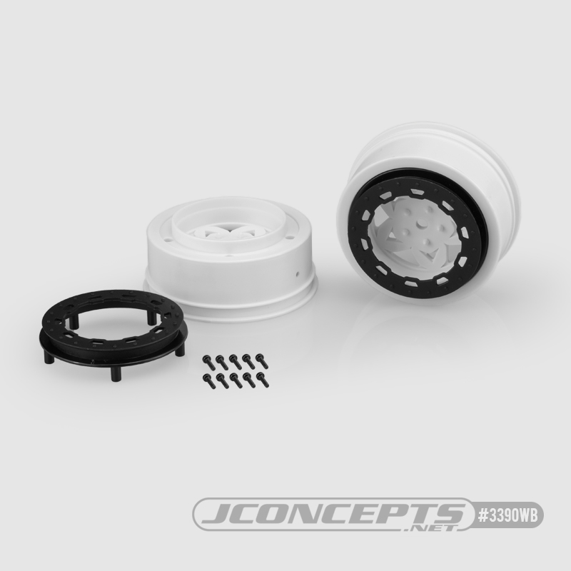 Picture of J Concepts JCO3390WB Tremor&#44; Slash Narrow Front Wheel with Beadlock&#44; White & Black